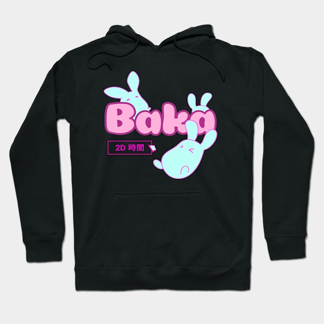 Anime Design Baka Rabbit 2D World Hoodie by Designs by Romeo